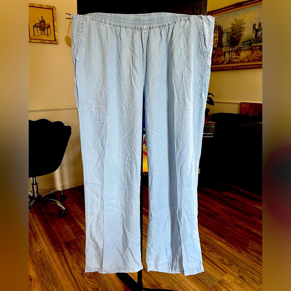 Jessica London Pull on Elastic waist straight leg Tencel pants size 22W